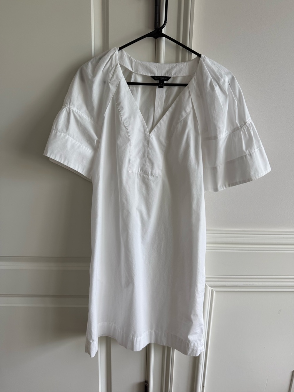 Banana Republic White Poplin Short-Sleeve Minidress